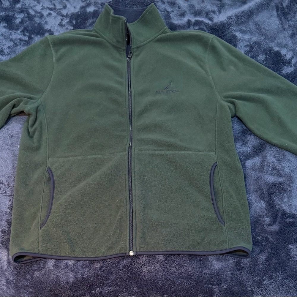 Green Fleece Zip-Up Jacket